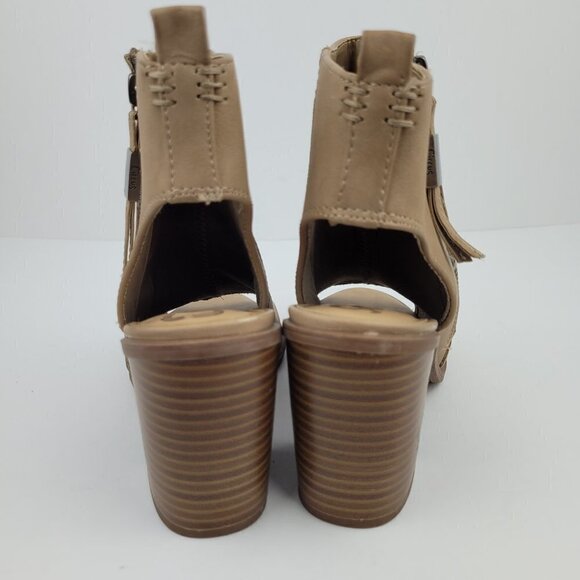 CIRCUS Sam Edelman Kammi Tan Faux Leather Cutout/Open Toe Ankle Boot 8.5 - Picture 9 of 12